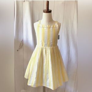 COPY-Tahari Yellow & White Open Back Toddler Dress size 6